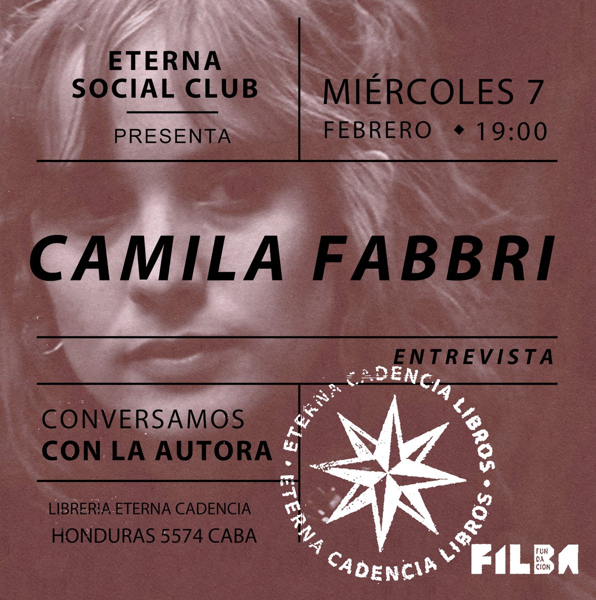 FundacionFilba's tweet photo. Es hoy! @fabbri_camila @AnagramaEditor @RiversideAgency #ESClub @eternacadencia https://t.co/NUJTY9oOO3