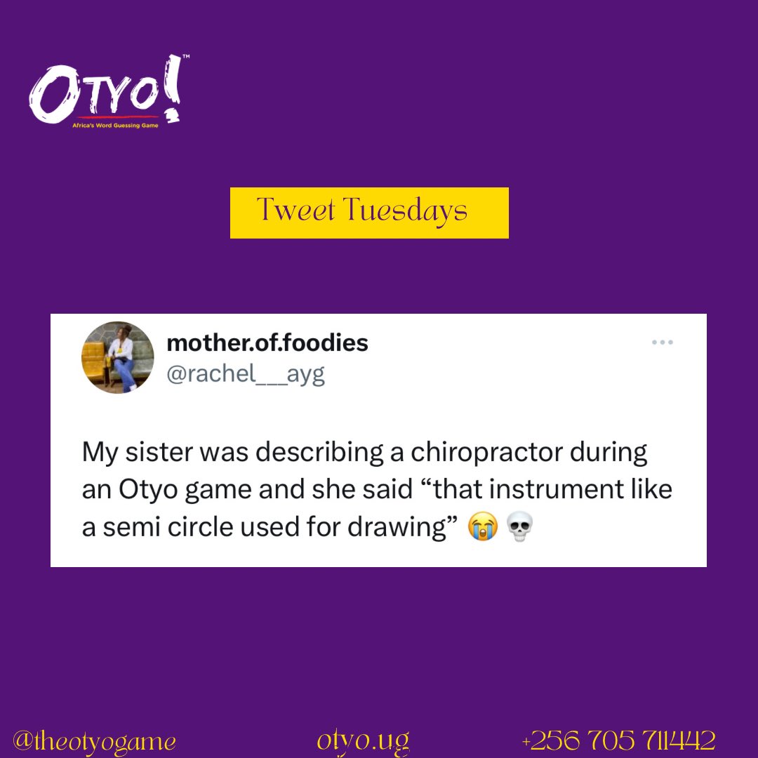 Today someone is going to google
 the word 'chiropractor'

Is it you?🤭

#theotyogame #tweettuesdays #justforlaughs #letsplay #tribeguesses #wordgame #Africangame