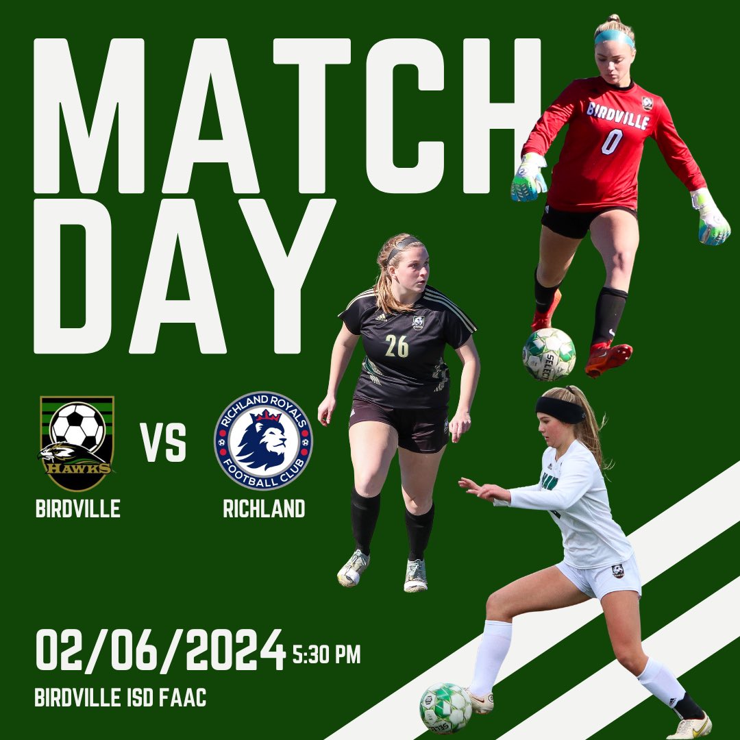 Birdville_LHS's tweet photo. ‼️ MATCH DAY ‼️ 

#GoHawks #PlayForTheShield #WhyNotUs 

@BirdvilleISD @Birdville_High @HawkNationGirls @Gosset41 @LethalSoccer @DFW_Girls_HS_VS https://t.co/4N6BX2W7b1