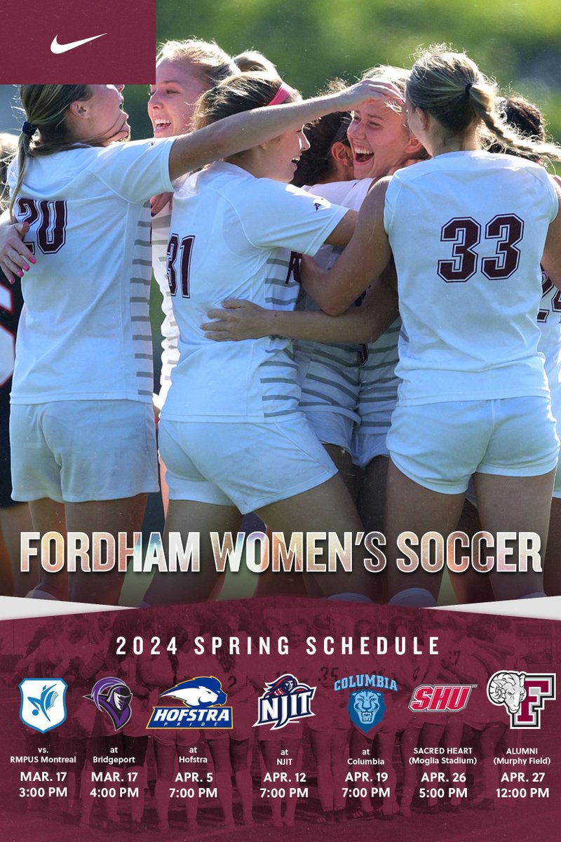 Proud to announce our spring slate of games! 📰: fordhamsports.com/news/2024/2/6/…