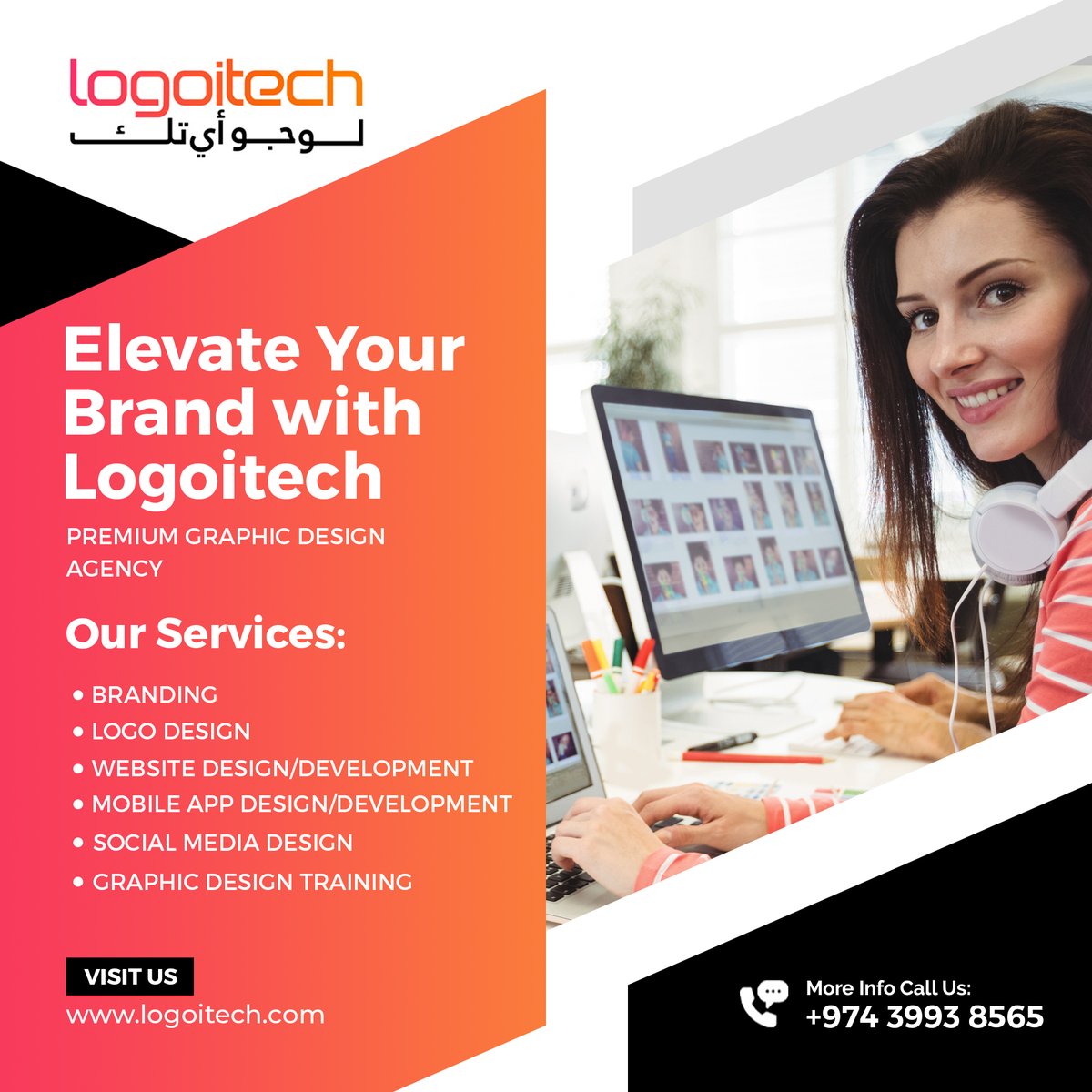 logoitechnew's tweet photo. 🎉 Big News from Logoitech! 🎉

Hello Qatar! Brace yourselves for something extraordinary—Logoitech is bringing its unique services to your doorstep! 🚀 
#Doha2024 #Qatargate #GraphicDesign #TrainingSeason https://t.co/pNya00D3NK
