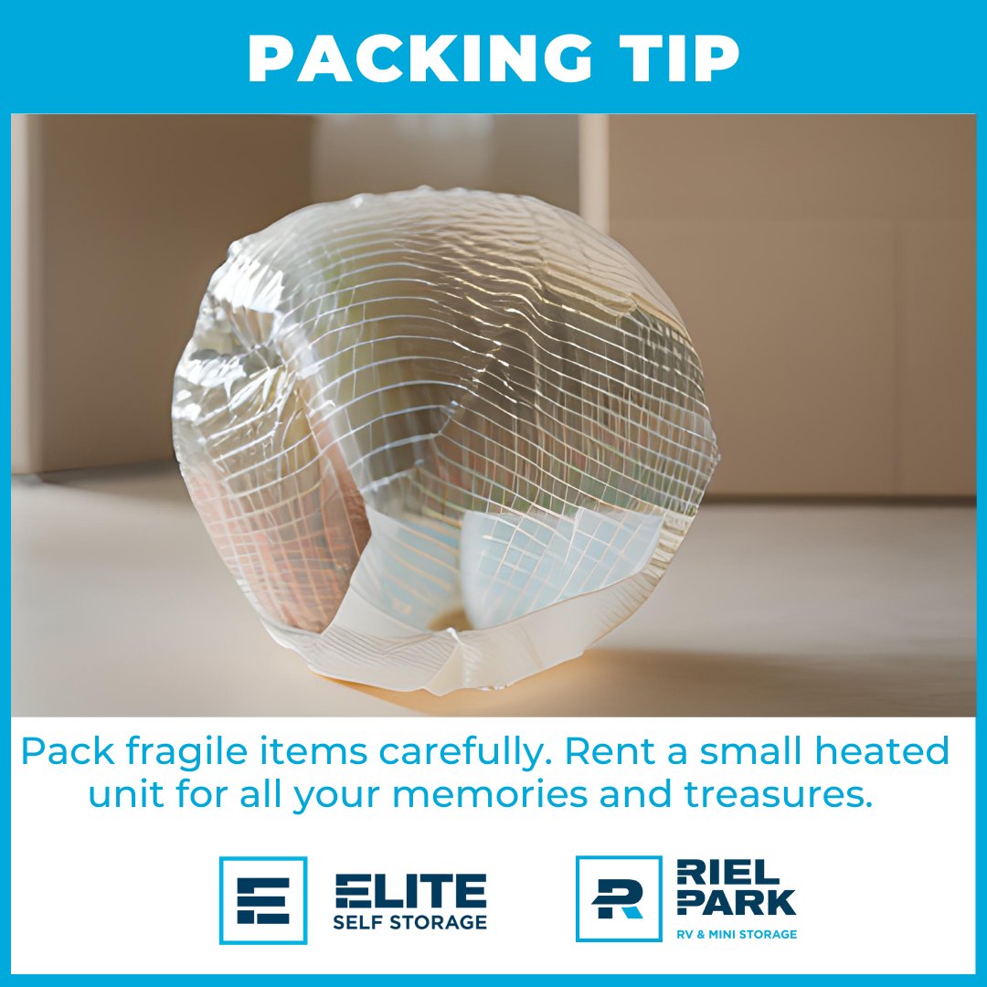 elitestalbert's tweet image. Packing up your cherished belongings for a move? Remember, fragile items need extra love! From delicate china to precious heirlooms, ensure each piece is wrapped securely and placed gently in boxes.

#TipTuesday #PackingTip #elitestorage #storage #selfstorage #storagesolutions