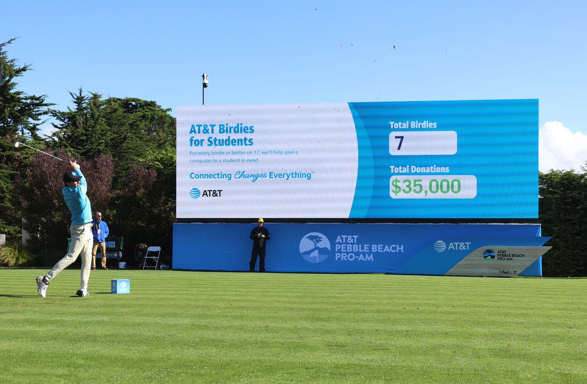 Not the weather we hoped for @attproam but amazing work still done - 30 total birdies for a $150k donation from @ATT to Birdies for Students! #attproam #attathlete