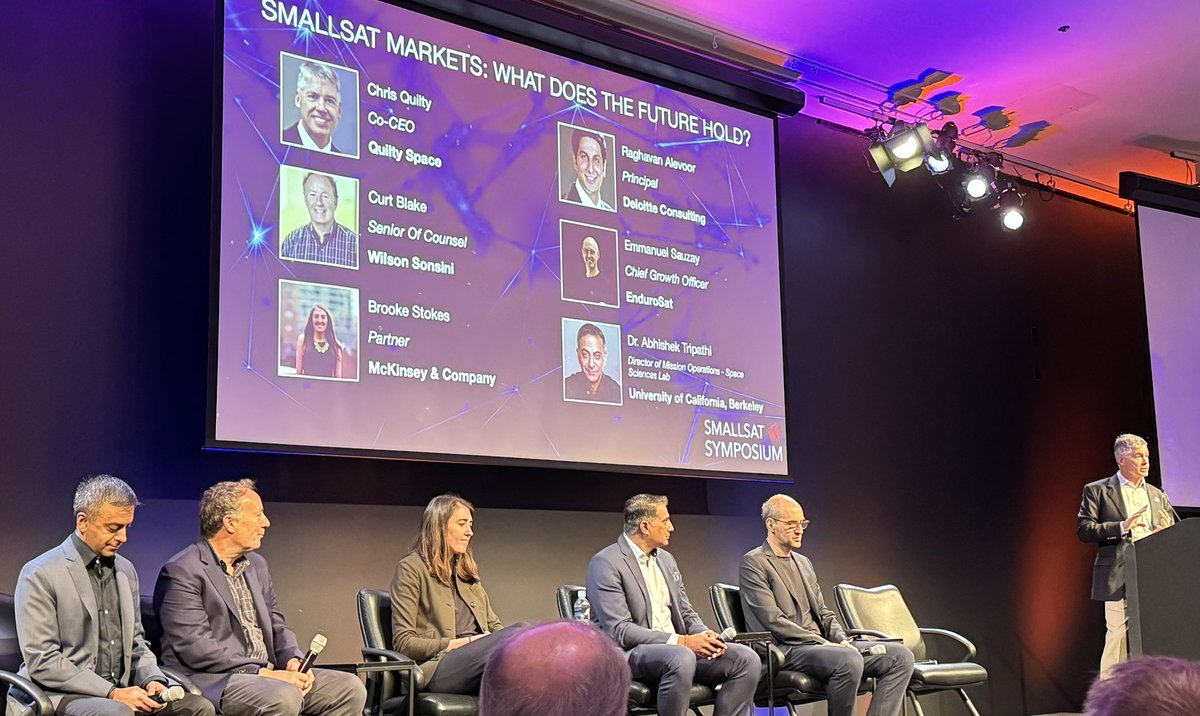 And here we start this edition’s of the #SmallSatSymposium with Chris @QuiltySpace and his panel on the future of the smallsat market