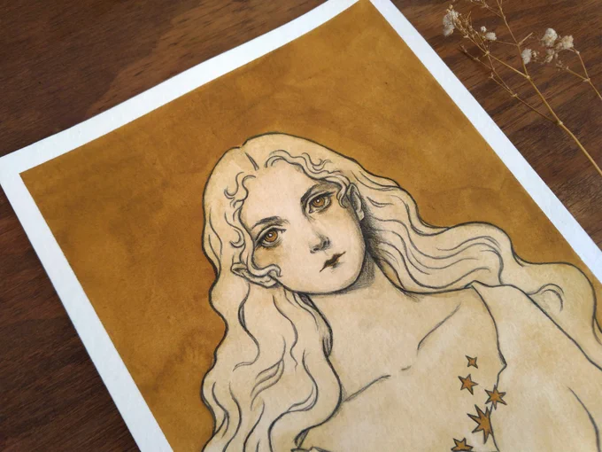 Because I am insane, I made 2 versions of this drawing. This was the first one, and I decided it didn't look good enough and made a second one that looks only slightly different. Turns out this one looks fine! Go figure.The 2nd one has been sold. This one is available! 