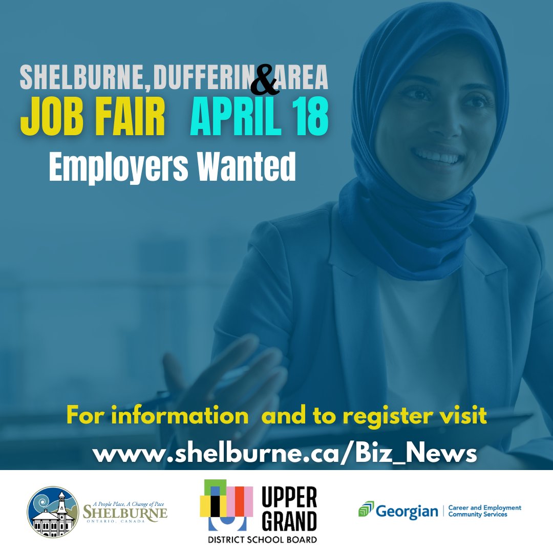 Orangeville Economic Development & Culture (@orangevilleed) on Twitter photo The Town of Shelburne is inviting employers from across Dufferin County and surrounding municipalities to participate in the 2024 Shelburne Job Fair on Thursday, April 18. For details and to register visit shelburne.ca/Biz_News <a href="/ShelburneTown/">TownofShelburne</a> The Town of Shelburne is inviting employers from across Dufferin County and surrounding municipalities to participate in the 2024 Shelburne Job Fair on Thursday, April 18. For details and to register visit shelburne.ca/Biz_News <a href="/ShelburneTown/">TownofShelburne</a>