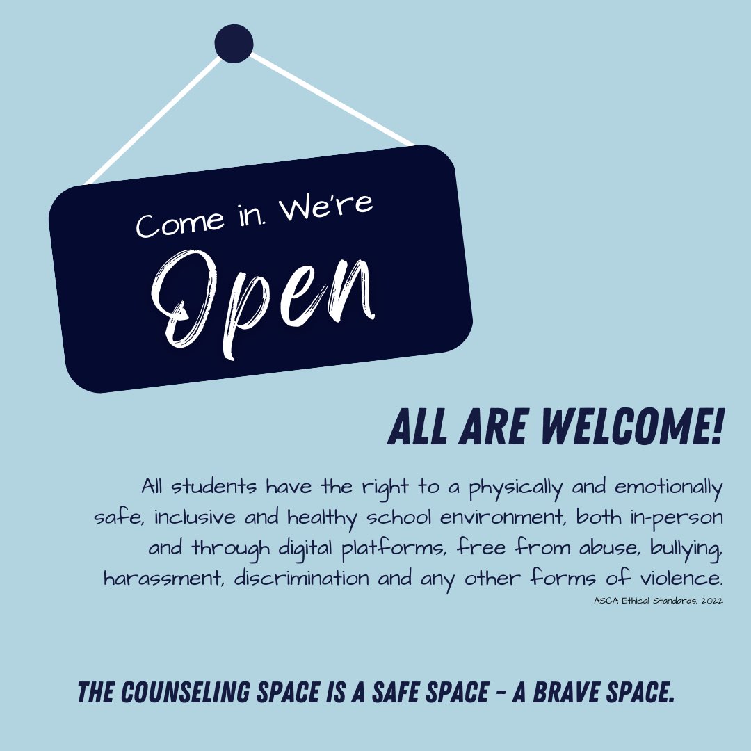 busybeeanalee's tweet photo. The counseling space is a #SafeSpace - a #BraveSpace! 💙 Shared 😊 buttons today as a reminder that all are welcome! #Day2 #NationalSchoolCounselingWeek 

✨ @OSEPROUD1 @v_boykins @AISDCOUNSELING https://t.co/gGzcNxK9PN