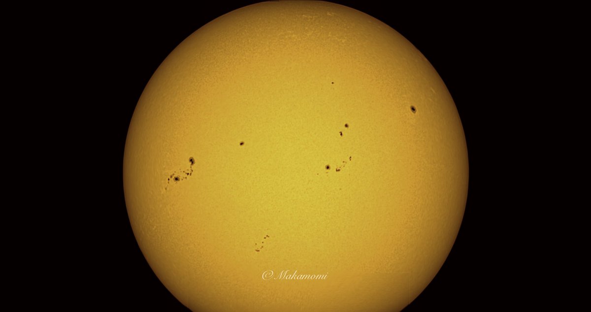 Makamomifr's tweet photo. #sun 01/21/24 with my #redcat71 #ASI485 double stacked #Baader solar continuum filter
change color from green…

#astrophotography #astrophoto #astrofotografia  #astrobackyard #space #astronomy #deepsky  #telescope #stars #galaxy #univers #astroaddicted #univers 
#astrophoto #astrography #starscape #longexpo_additction #longexposure #astro_photography  #astroworld
#astronomie #astro #teleskop #sternenhimmel #weltall #passioneastrofotografia @LucianaMcFadden