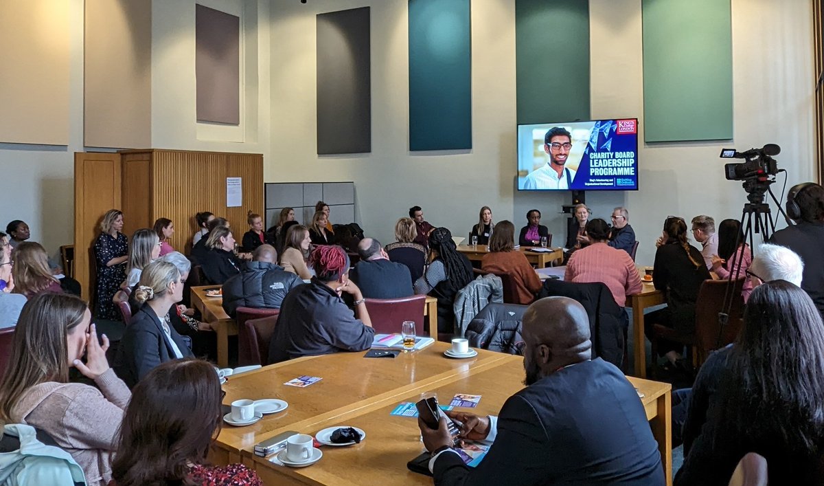 Fantastic turnout of King's staff at today's panel event for the Charity Board Leadership Programme!

Thank you to our speakers Cat Smith, CEO of @CommTechaid, Vickie Wambura, Co-CEO of @migratefulUK, Nigel Kippax from @GettingonBoard and Haf Rees, Trustee at @GirlguidingLSE