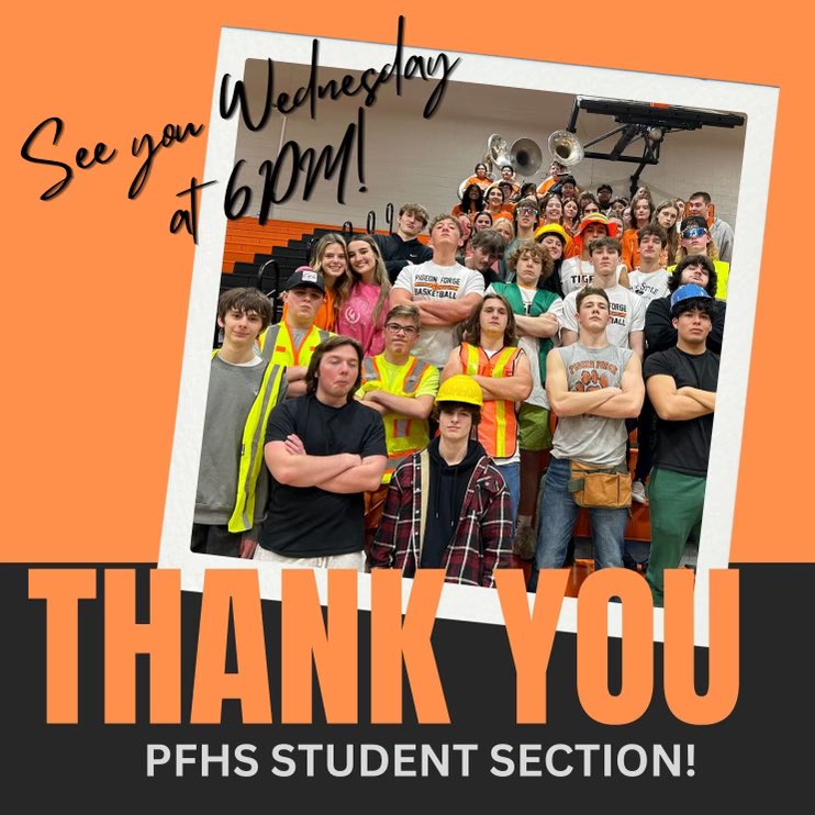 Student section was awesome last night!! Thank you all for creating a great environment. See you all Wednesday!!!