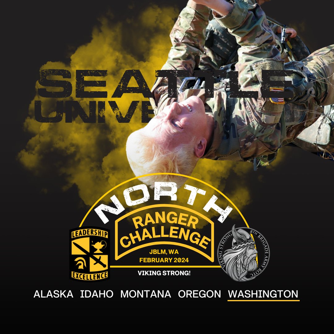 8BDEArmyROTC's tweet image. Only 3️⃣ days until #RangerChallenge returns to Joint Base Lewis-McChord! The #1 team next weekend will secure one of the two spots on the #RoadToSandhurst heading to the Sandhurst Military Skills Competition hosted by @WestPoint_USMA in April. 🤗