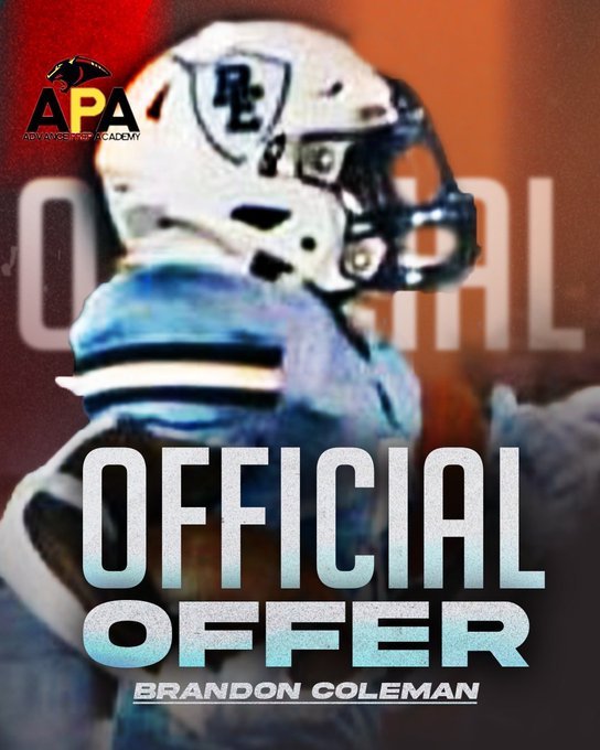 NFL_BRANDO's tweet photo. After a great conversation with @APACoachT I am blessed to receive an offer to continue my education &amp; athletics https://t.co/pX0DNKvJiY
