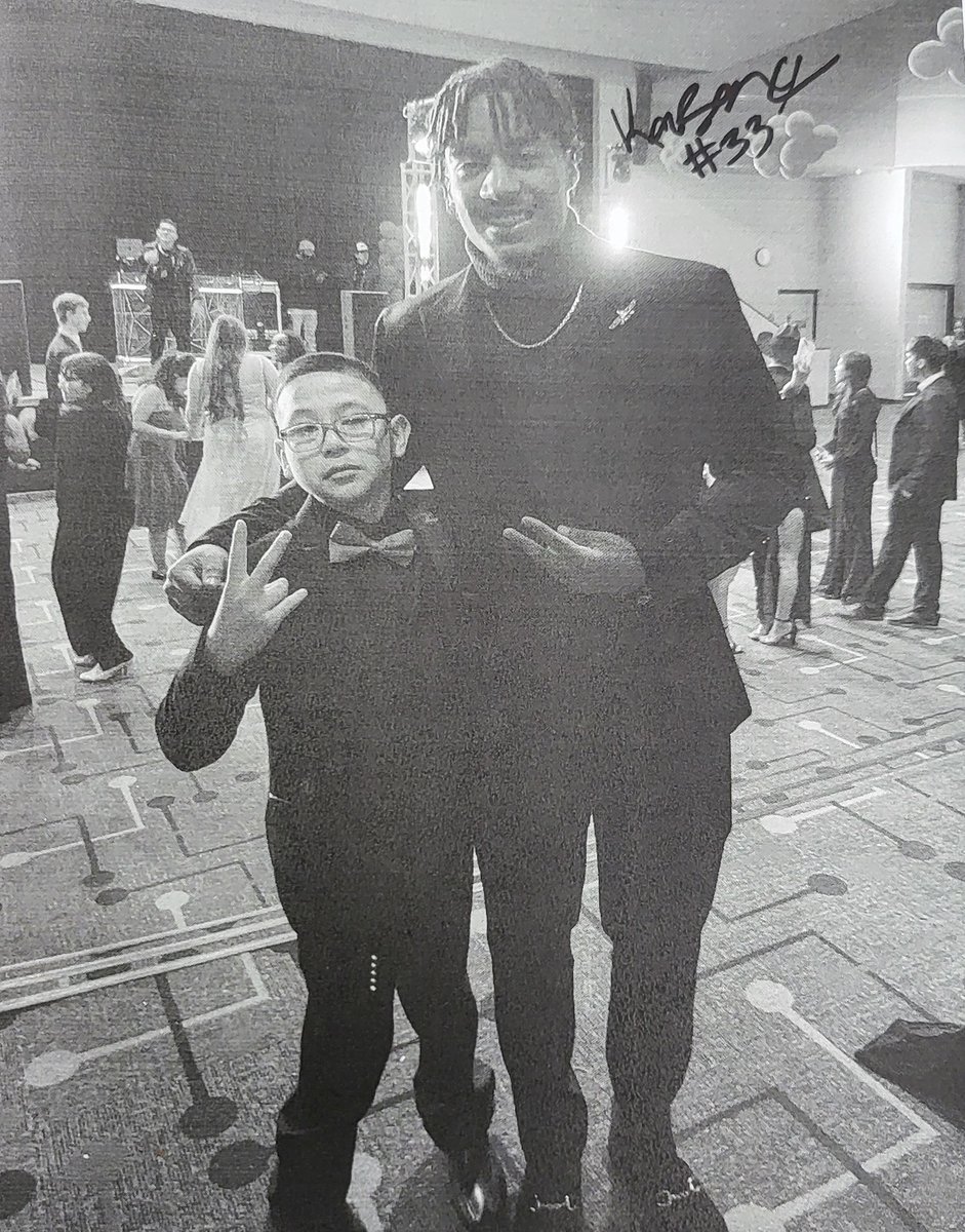 Personal Post about one of <a href="/OakHillsFootba1/">Oak Hills Football</a> players <a href="/KarsonCox33/">Karson Cox 4⭐️</a> . This depicts the type of student-athlete we produce. This picture is from the winter formal taken with one of my SpEd students who looks at this like an honor, well Karson feels honored too. KC auto'd it for him🩷