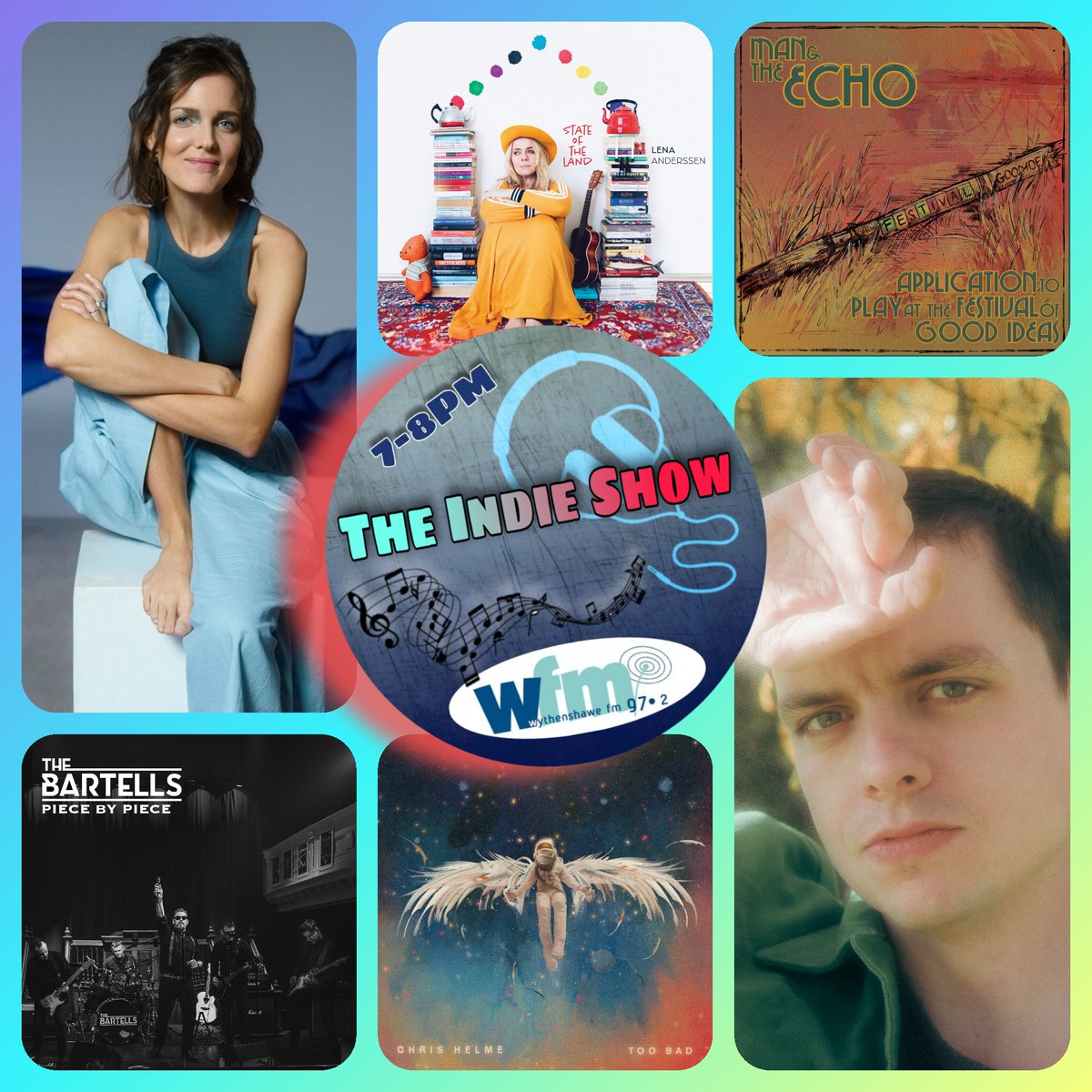 Tune in at 7⃣PM tonight for #TheIndieShow @wfm972 with music from @lenaanderssen @ManandTheEcho #RoryRyan @ChrisHelme @bartellsband @MalinAndMusic & more!! 97.2FM in South #Manchester, DAB, Smart Speaker & online: wfmradio.org ❤️🎵❤️