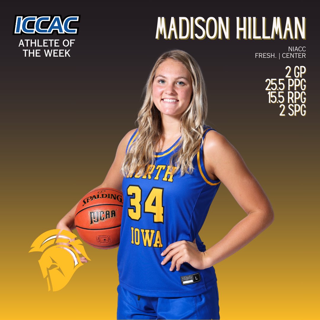 ATHLETE OF THE WEEK
🗓️ JAN. 29 - FEB. 4
WOMEN'S BASKETBALL🏀

<a href="/ReiverWBB/">Iowa Western Women's Basketball</a> McKenna Minter
<a href="/NIACCWBball/">NIACC Women's Basketball</a> Madison Hillman 

🔗bit.ly/49nclp2
#NJCAABasketball 🏀