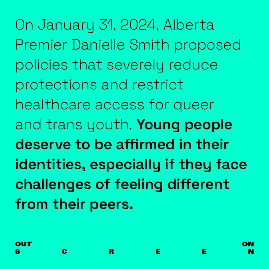 outinschools's tweet photo. Programs like @outinschools are now banned or severely limited in provinces across Canada by legislation like those announced last week in Alberta.

Read our full statement: https://t.co/WPQNKwRR3l https://t.co/JgjauIQX1g