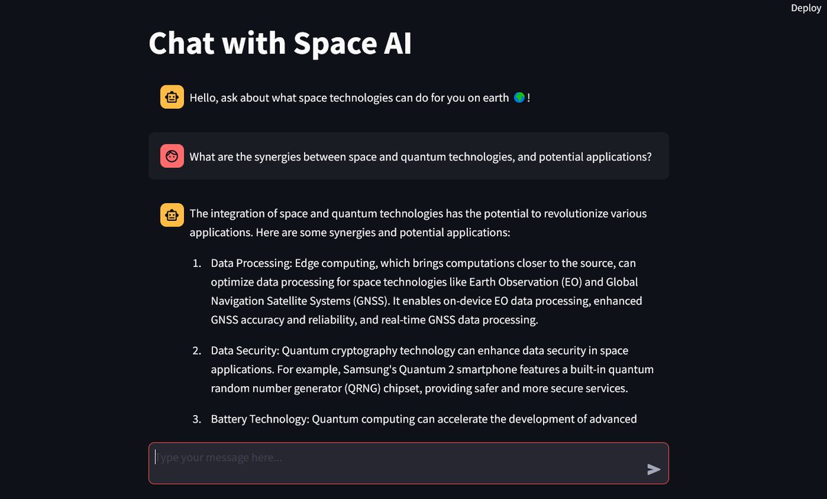 After numerous trials and attempts at building #GPT-based #AI #chatbots on top customized data, I think I got pretty good grasp of the whole process now 😁

#chatgpt #rag #spacedata #spacetech