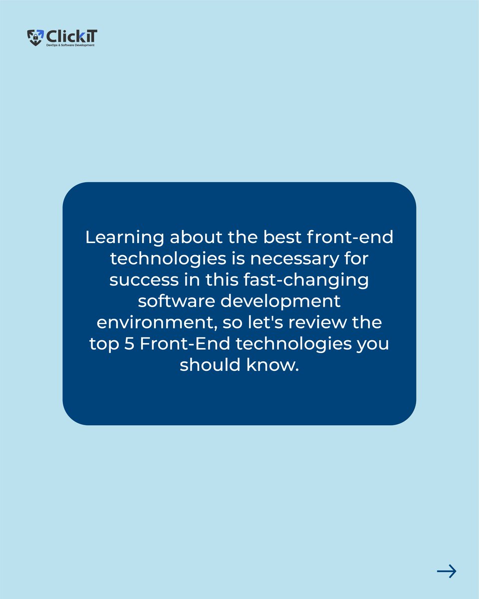 ClickIT_Tech's tweet image. Unlock the Best Front-End Technologies! 🚀
From #JavaScript to #ReactJS, we've got you covered. At ClickIT, we specialize in leveraging these top-tier tools for your project's success. Book a free call now! 📞
#FrontEndTech #ClickIT #Innovation
