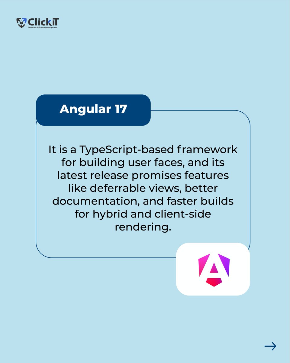 ClickIT_Tech's tweet image. Unlock the Best Front-End Technologies! 🚀
From #JavaScript to #ReactJS, we've got you covered. At ClickIT, we specialize in leveraging these top-tier tools for your project's success. Book a free call now! 📞
#FrontEndTech #ClickIT #Innovation