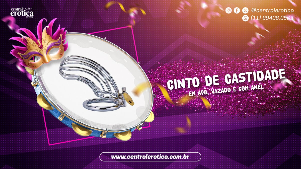 centralerotica's tweet image. Deixe ele de castigo nesse Carnaval! ✋😈🚫

🌐 centralerotica.com.br/outlet/cinto-d…

📲 WhatsApp: (11) 99408-0563
🇧🇷 Envio imediato para todo o Brasil!
🛵 SP/Capital em até 3 horas!

#CentralErótica #SexShop #Cinto #Castidade #Anel #Fetiche #Acessório #Masculino