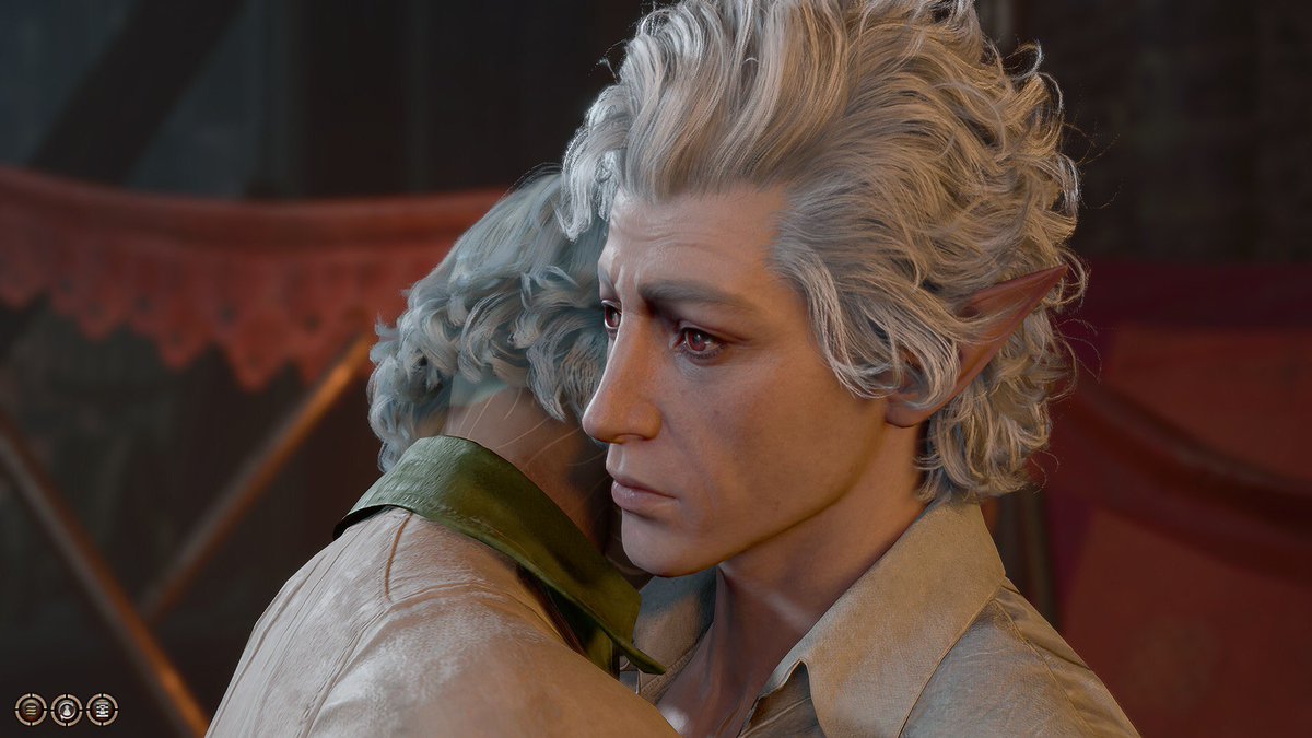 My he/they, demi Cleric of Kelemvor has a boyfriend. 🥺🥹

They both needed this hug. #BaldersGate3 #tav