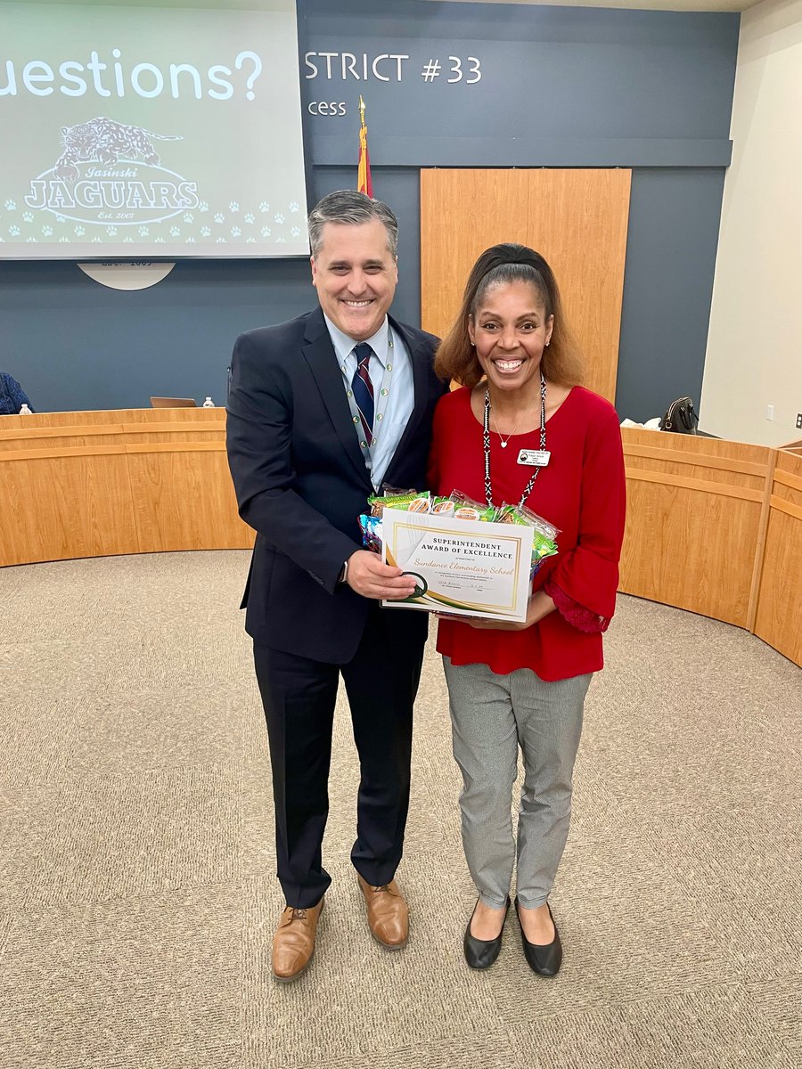 SundanceMustang's tweet photo. Attendance counts!!

Sundance Elementary received the Superintendent Award of Excellence for having the best staff attendance rate in the district for the first semester. Congratulations and thank you to our amazing staff #BESDistheBEST https://t.co/KoxQfR1JGF