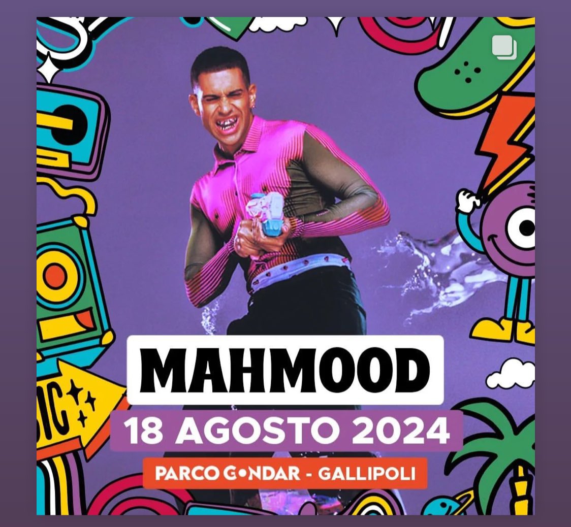 POISONDJ's tweet photo. Mahmood il 18 Agosto Sarà al #ParcoGondarGallipoli #Sanremo24 #Salento https://t.co/G9n2ELYVKQ