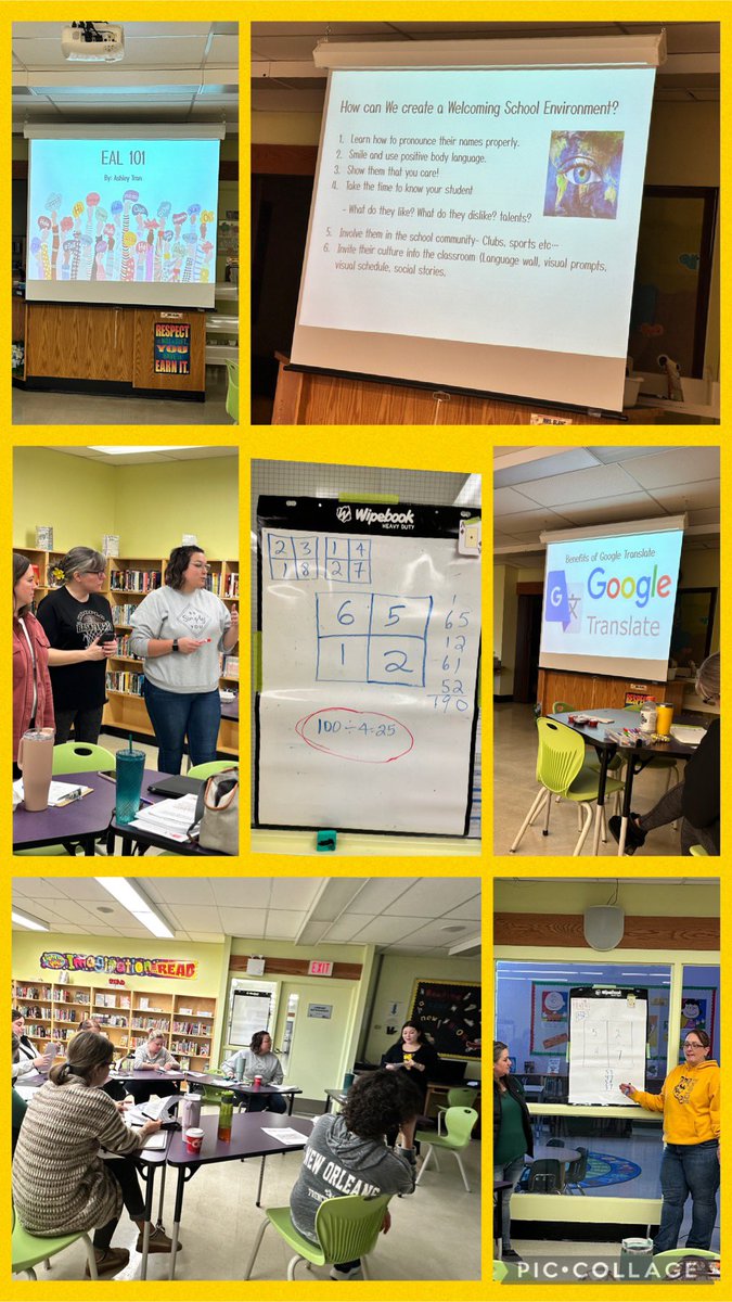Empire is lucky to have such strong and passionate educators! Thank you Mrs.Bieber for sharing your work with thinking classrooms &amp; assessment practices in math, and Mrs.Tran for sharing essential tools and strategies to support english language learners at our lunch &amp; learn.💛🖤