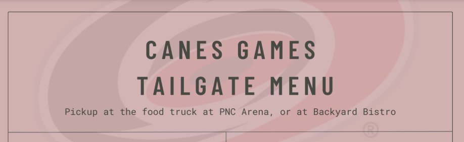 Now available: Tailgate packages for Canes games 🏒