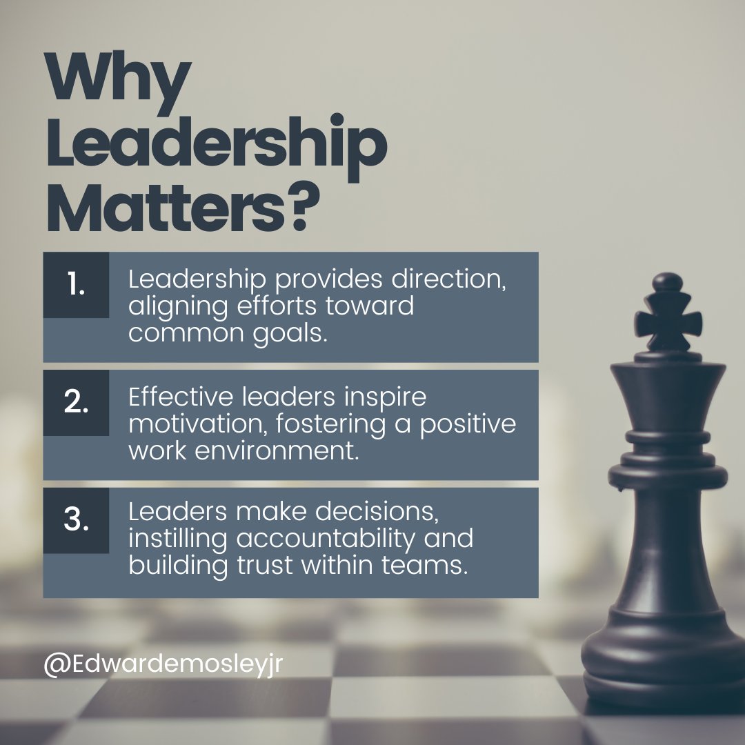 Why Leadership Matters❓
.
.
.
#LeadershipMatters #InspireSuccess #GuidingVision #MotivateTeams #AccountabilityInAction #PositiveLeadership #TeamEmpowerment #VisionaryLeaders #LeadWithPurpose #LeadershipSkills #EffectiveDecisionMaking #BuildingTrust #TRENDING