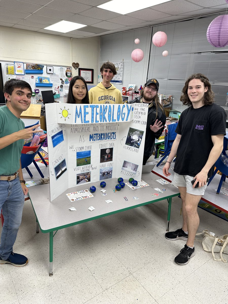 The Georgia Tech Storm Club had a great time reaching out to the community through Montgomery Elementary School's STEM Night! Pictured: Nicholas Miranda, Anna Liu, Daniel Lamprea, Carson Clements, Garrett Pierce, David Neal