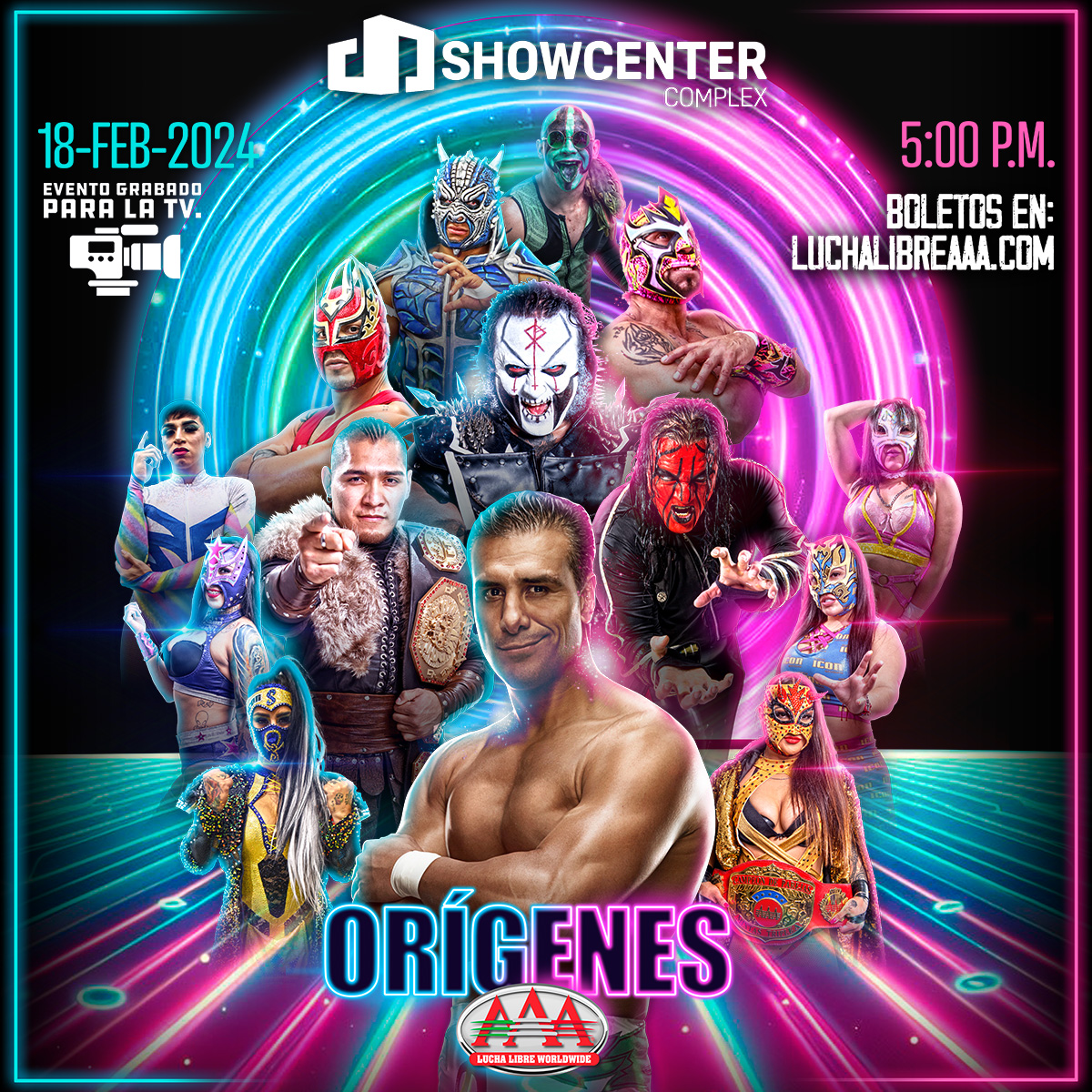 ¿Ya tienes tu lugar asegurado para la llegada de #OrigenesAAA al Showcenter? 👀 🗓️ 18 de Febrero | ⌚ 5:00 PM 🎟️ Boletos YA A LA VENTA en #Superboletos y en taquillas.