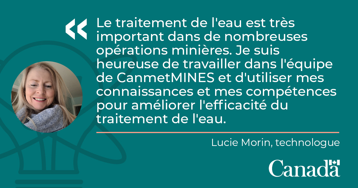 ScienceRNCan's tweet image. Lucie Morin est superviseure des services techniques du secteur de la gestion des eaux à CanmetMINES. Son travail est essentiel aux activités quotidiennes de son équipe et au bon fonctionnement du laboratoire de recherche. 

#ScienceInclusive