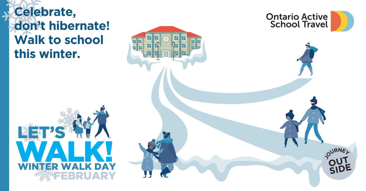 February 7 is #WinterWalkDay
Physical activity is essential! It improves our moods, health and even focus in the classroom. Get active by walking to school - You'll be glad you did!
