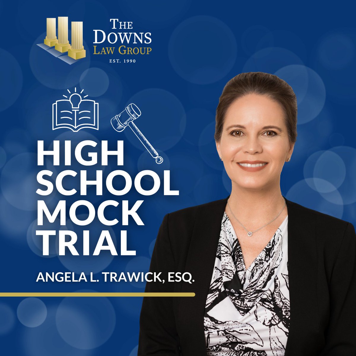 DownsLawGroup's tweet photo. High school Mock Trial is in Session! 💼
Angela Trawick Esq. will act as a juror for a High School Mock Trial Tournament at the Esc Co Courthouse on Feb 6th-9th.
Angela will be shaping future lawyers in the trial courtroom! ⚖ 🏛
#MockTrial #FutureLitigators #TheDownsLawGroup https://t.co/NvINSmtG0g