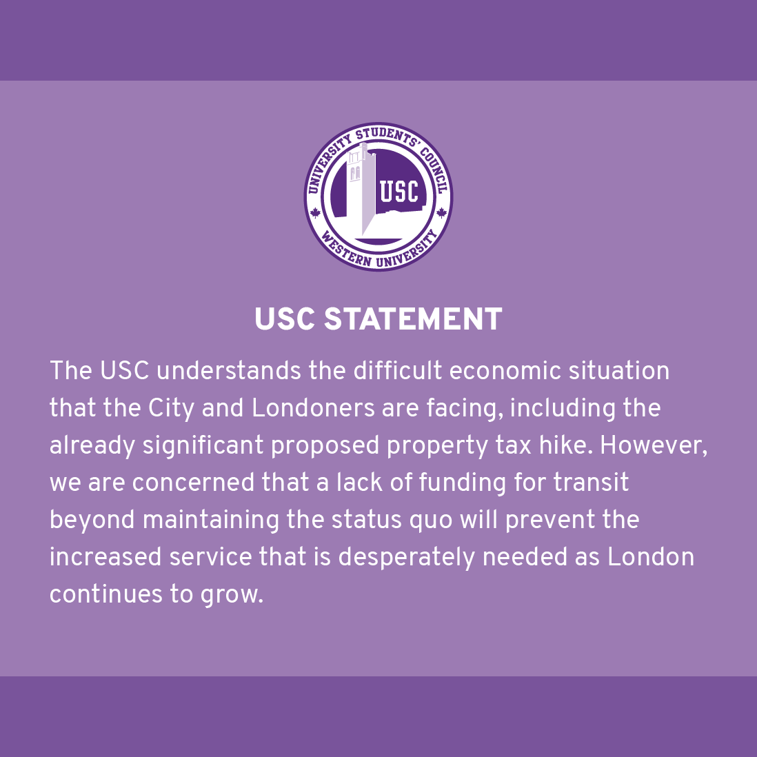 The USC is collecting student feedback on experiences using transit in London.

Survey: uwo.eu.qualtrics.com/jfe/form/SV_et…

Testimonials: uwo.eu.qualtrics.com/jfe/form/SV_a8…
