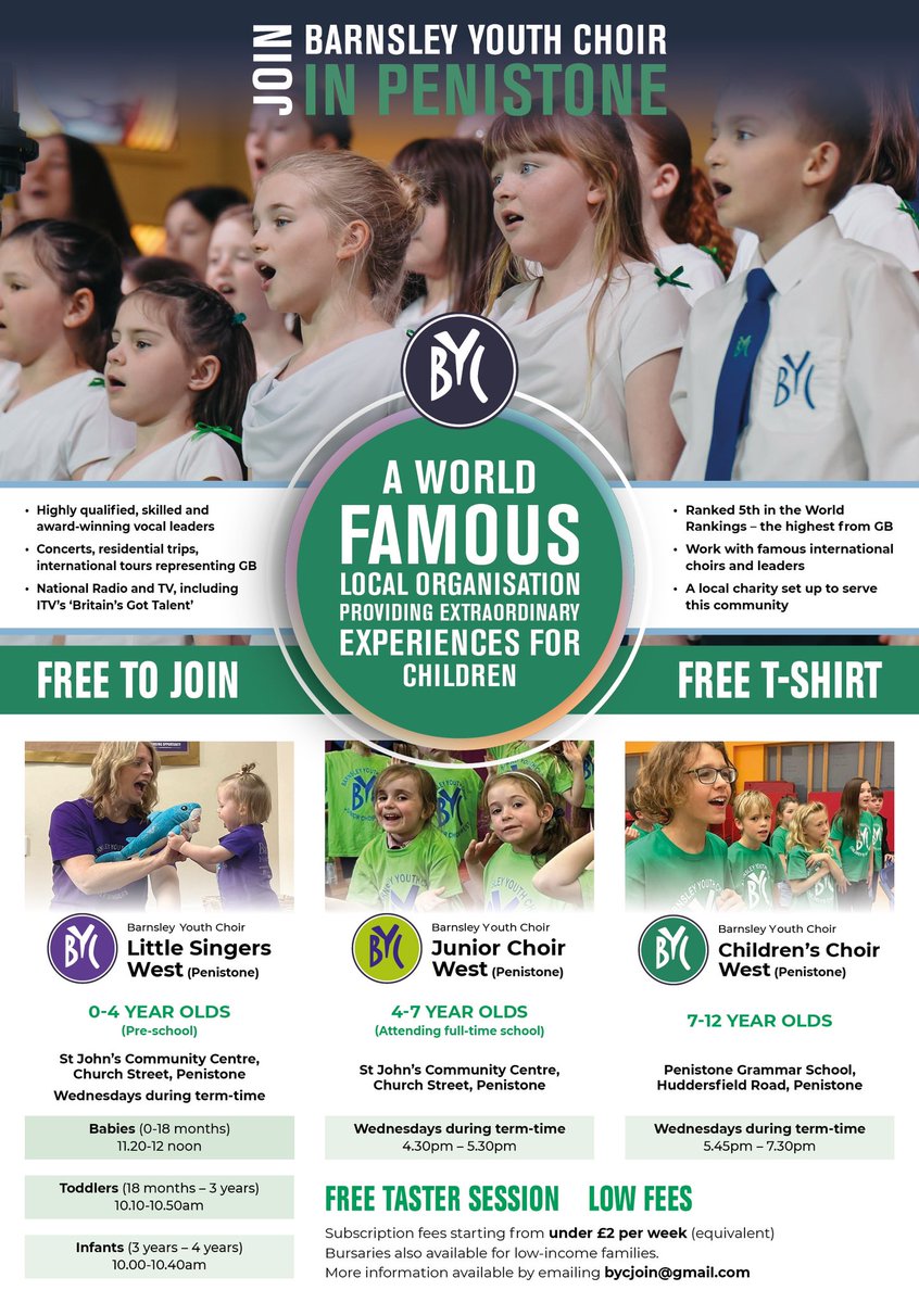Fabulous opportunities in Penistone and surrounding areas for 0-12 year olds. A local not for profit charity offering world class experiences, with subs as low as £2.00 per week. Please let others know - it’s here to support children in this area.