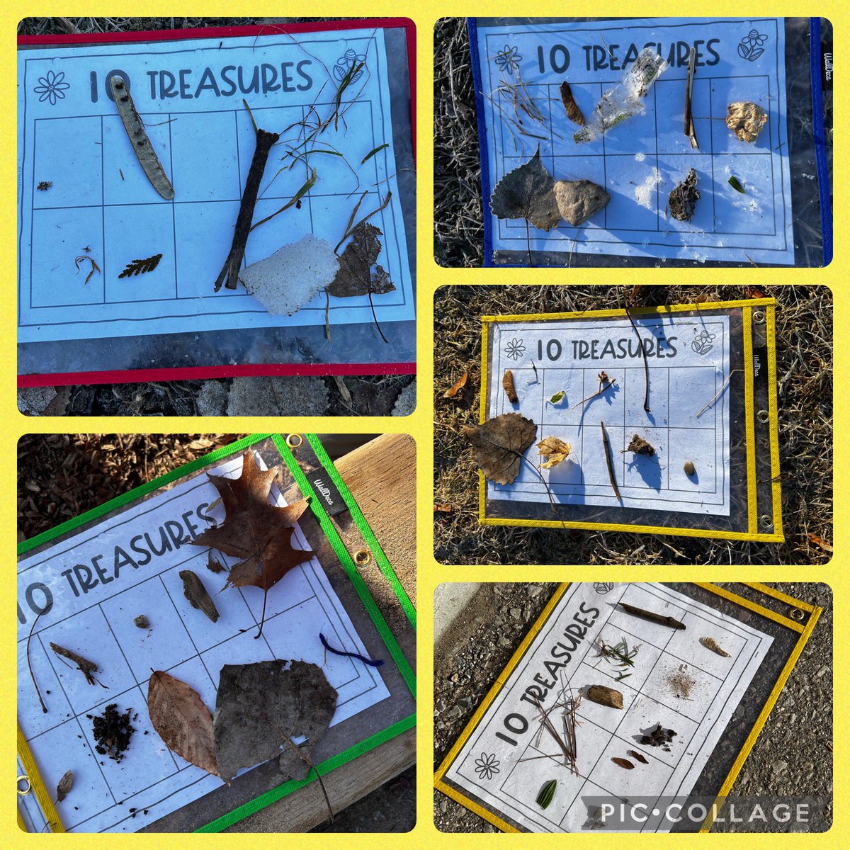 10 Treasures Challenge - Can you find ten different items in our yard to fill a ten frame?! <a href="/PEPanthersLND/">Princess Elizabeth PS</a> <a href="/TVDSBKinder/">TVDSBKindergarten</a> #OutdoorEd