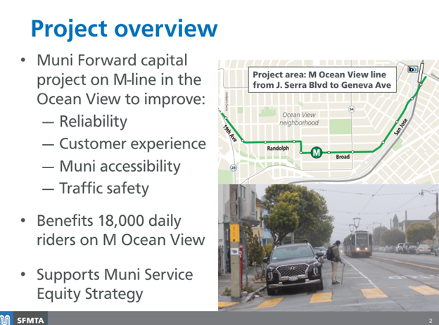 SFMTA_Muni's tweet photo. We're now presenting the Board with our proposal for this #MuniForward project & the improvements it would bring to the M Ocean View. Watch the full presentation live at https://t.co/5BCmyBX7vL or find it at this link: https://t.co/I9iEvqY2my.
8.2/ https://t.co/lTlBmNB8Cg