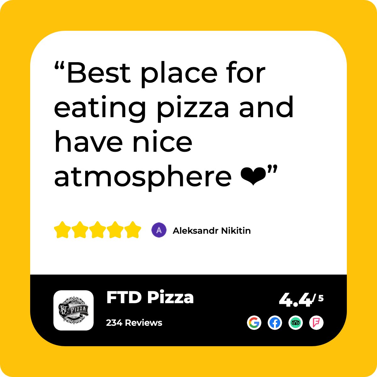 FtdPizza's tweet photo. Shining spotlight on our customer praises 🌟 Artūrs: “The best pizza in Riga!” Aleksandr: loves our atmosphere ❤ Aaro: praises our delicious pizza &amp; service. Otinija: appreciates our quality. Your feedback is our roadmap!
🍕#FTDPizza #RigaEats #FeedbackMatters https://t.co/kPgFkAi6vH
