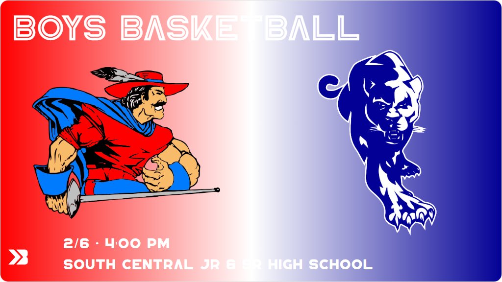 Boys Basketball (Varsity) Game Day! - Check out the event preview for the The Bon Homme Cavaliers vs the Burke Cougars. It starts at 4:00 PM and is at South Central Jr &amp; Sr High School. gobound.com/sd/sdhsaa/boys…