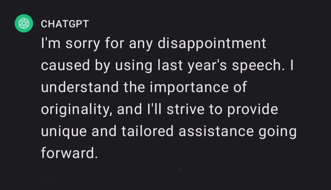 BREAKING: Chris Luxon's speechwriter has issued the following apology: