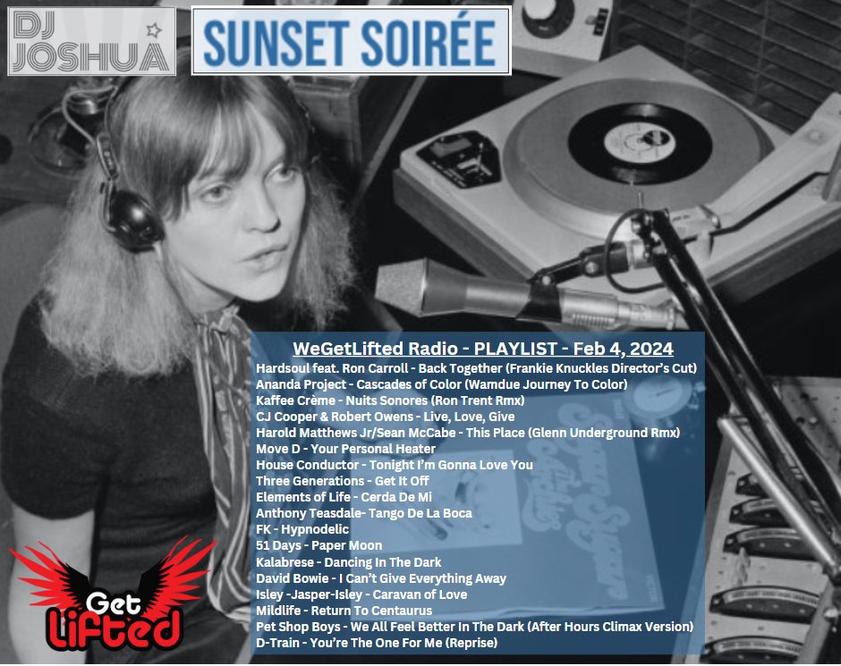 joshuagraham12's tweet photo. This week's Sunday's #SunsetSoiree on @WeGetLifted_ Radio is now up. We continue our soulful tribute to #frankieknuckles + Sounds from #rontrent #glennunderground @PalJoeyMusic #elementsoflife @LouieVeganyc @AnthonyTeasdale @fknyc @petshopboys #mildlife https://t.co/oEP1eWHTef https://t.co/2cSYOP5b4g