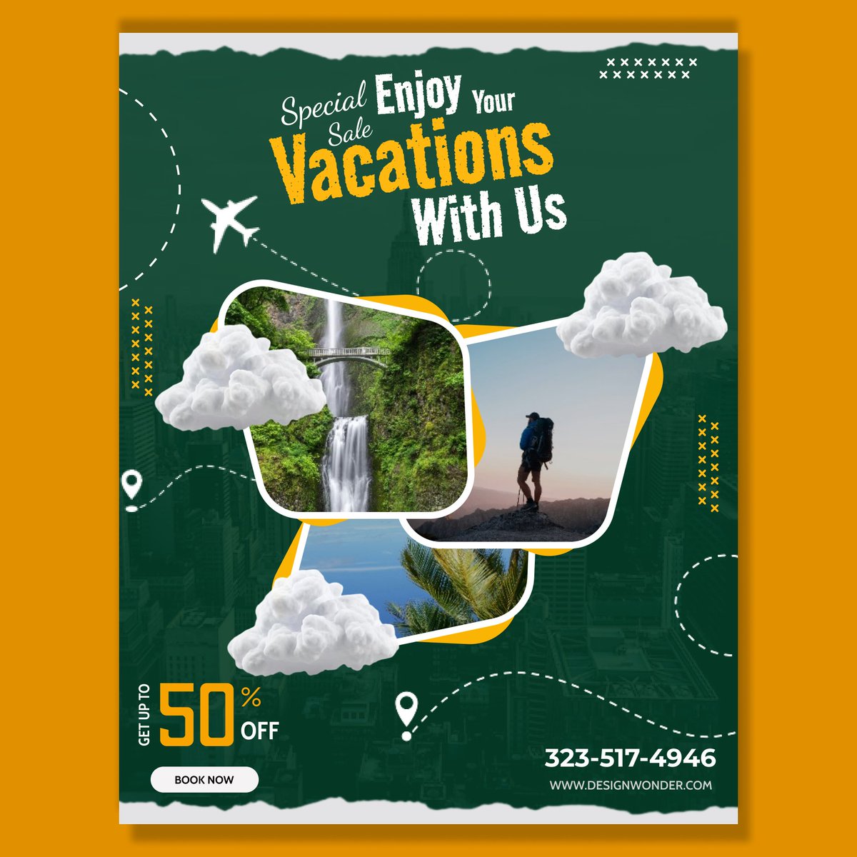 dfw_russell's tweet photo. It's Day 6 of my #29DAYSOFDESIGN and I designed this Vacation/Tourism Poster..
Lemme know what your thoughts are. https://t.co/ZrOMwJrOKC