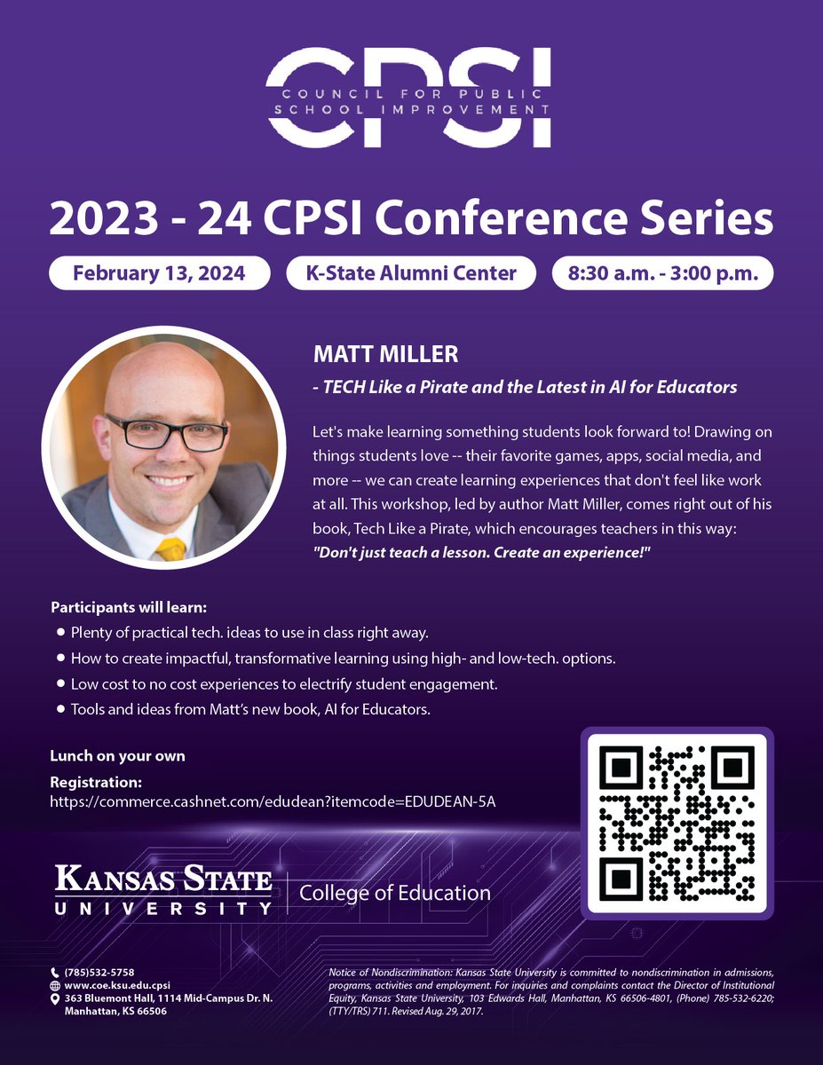 We're one week away! It's not too late to register. <a href="/jmattmiller/">Matt Miller 🗑️</a> is the Ed Tech and AI guru we all need. "Electrify student engagement..." I'm in!