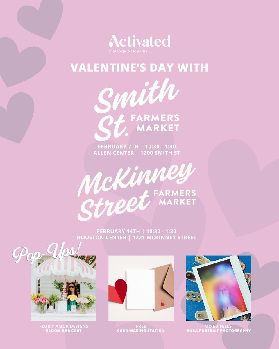 Love is in the air at the Downtown Farmers Markets! 🌹 💗 

From a card-making station and portrait photography to fresh flowers and artisanal goods, our local vendors have the gifts that will make your Valentine's heart skip a beat! 

See the details below ⬇️