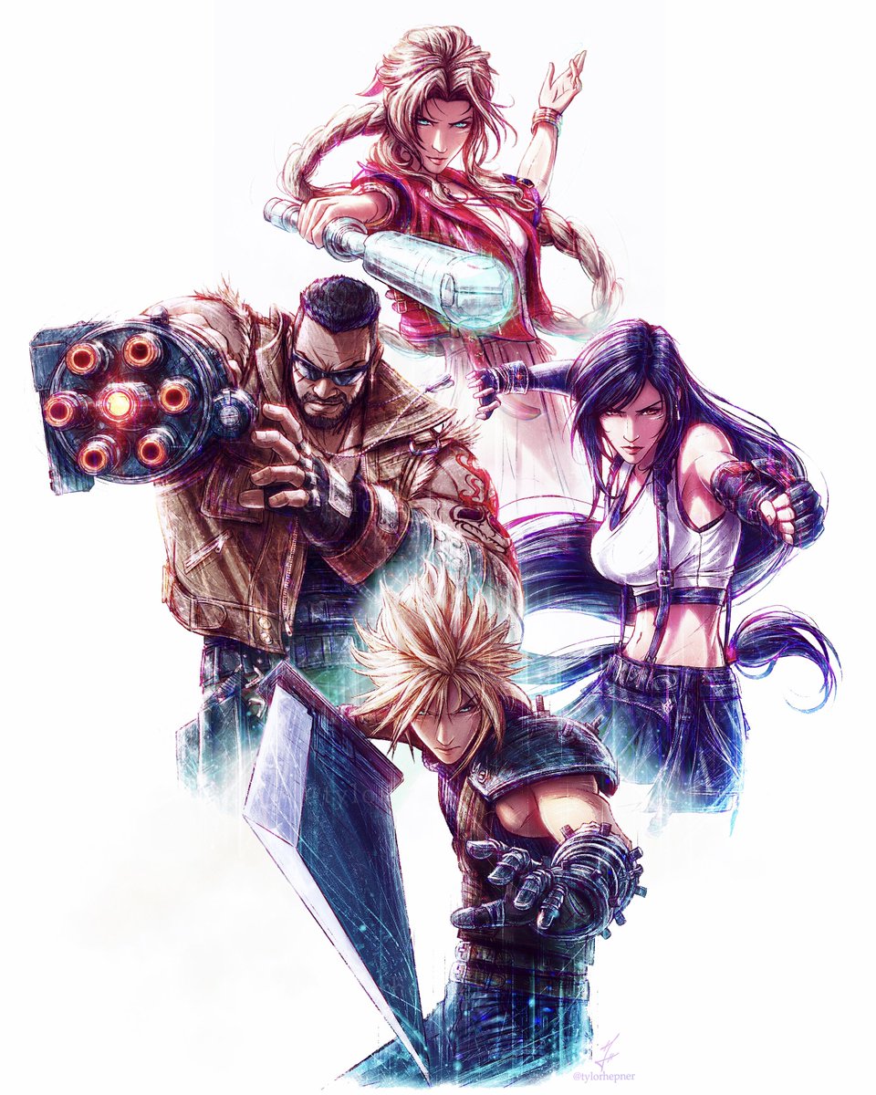 Here’s a work in progress concept of my FFVII sketches so far!✨
Going to eventually draw and combine the rest of the FFVII crew into one piece for Rebirth’s release!✨

#FF7R #FinalFantasy #FF7Rebirth #FF7 #illustration