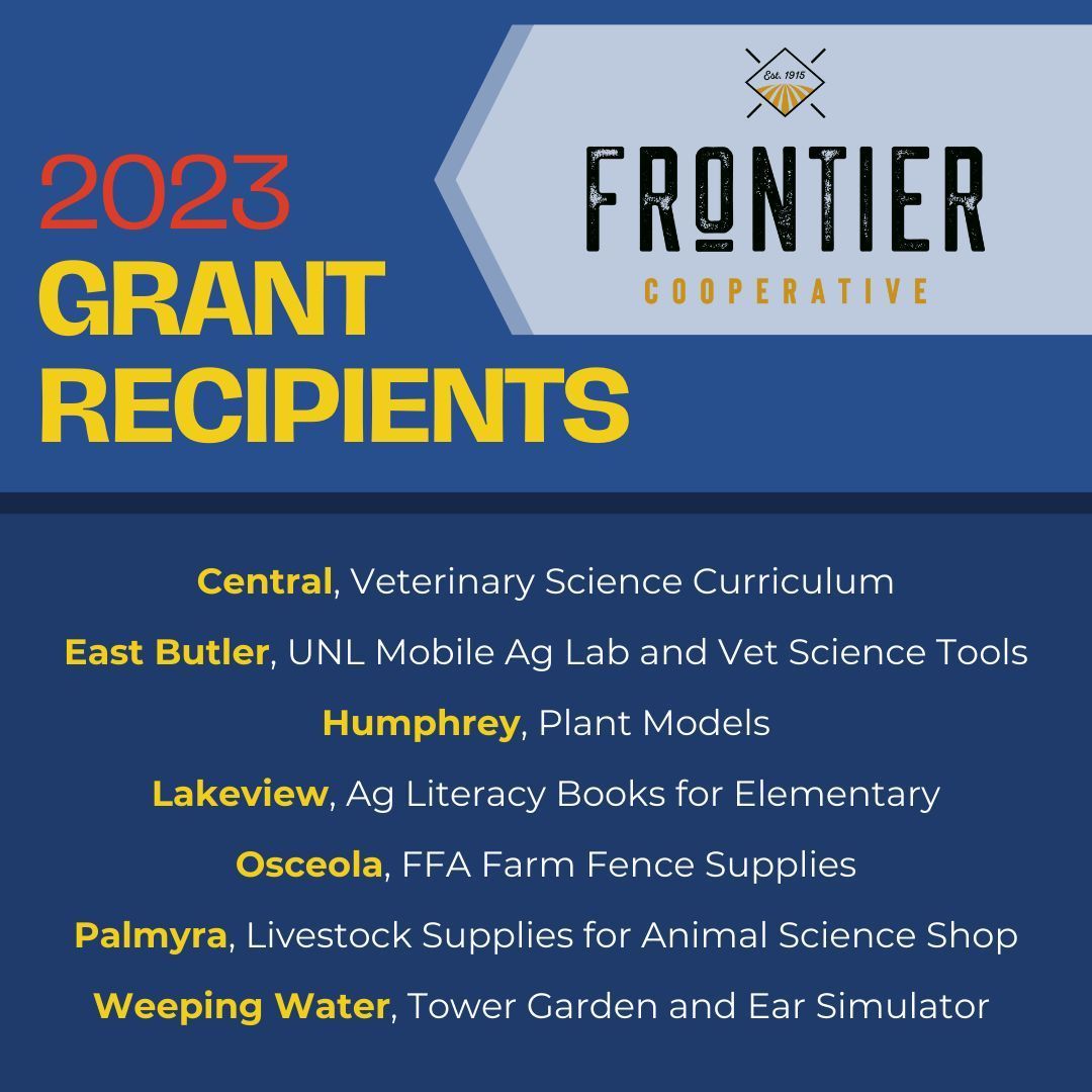 NE FFA Foundation (@neffafoundation) on Twitter photo Check out these 2023 <a href="/frontier_coop/">Frontier Cooperative</a> Grant recipients! Grants like this allow Nebraska agriculture education programs to expand their resources to provide students with the highest quality education possible. Click the link to read more buff.ly/3SY9SfD Check out these 2023 <a href="/frontier_coop/">Frontier Cooperative</a> Grant recipients! Grants like this allow Nebraska agriculture education programs to expand their resources to provide students with the highest quality education possible. Click the link to read more buff.ly/3SY9SfD