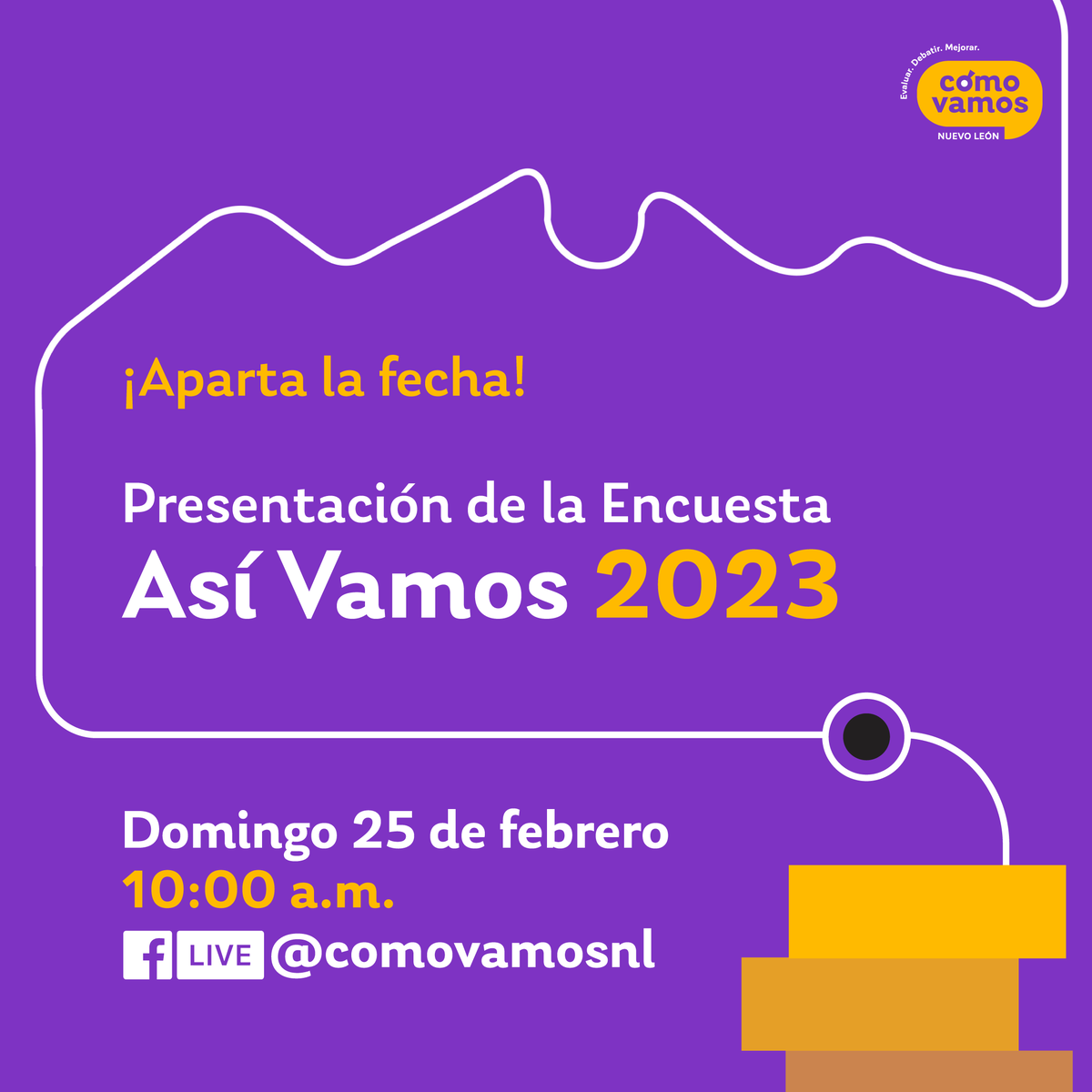 comovamosnl's tweet photo. ¡Ya casi es hora!
No te pierdas la oportunidad de conocer los resultados de la Encuesta #AsíVamos2023. Donde podrás ver cual es la percepción de la ciudadanía sobre los principales temas públicos de #NuevoLeón🤝
🗓Domingo 25 de febrero
🕒10:00h
🔗FB LIVE: https://t.co/KRciMsZktc https://t.co/Fgvf2x3OpO