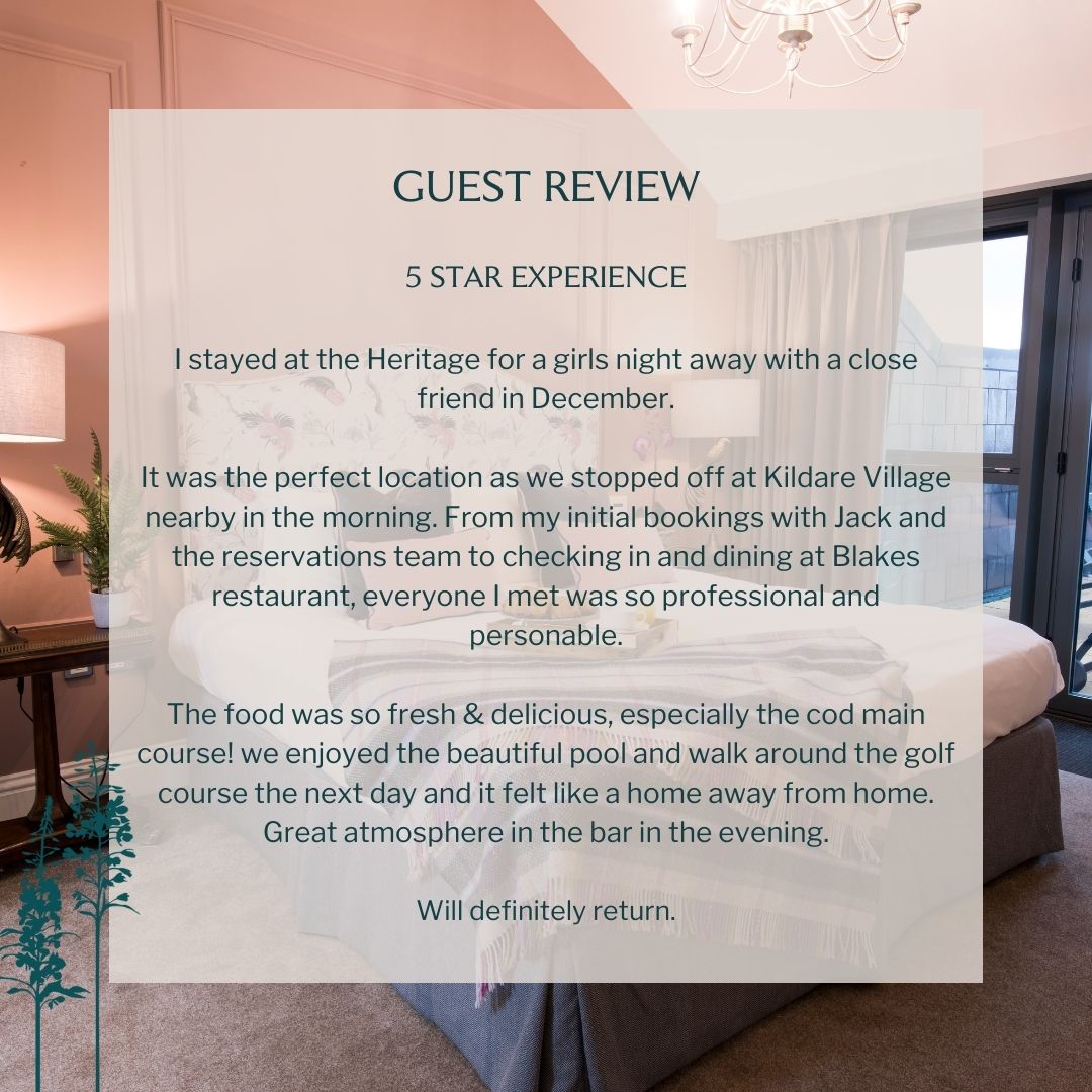 When our guests leave 5 star reviews describing us as 'a home away from home' 🥰 Thank you Colette on TripAdvisor ❤️ #TheHeritage #GuestReview